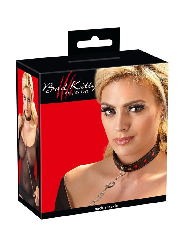 Choker și Lesă Bad Kitty Black Heart