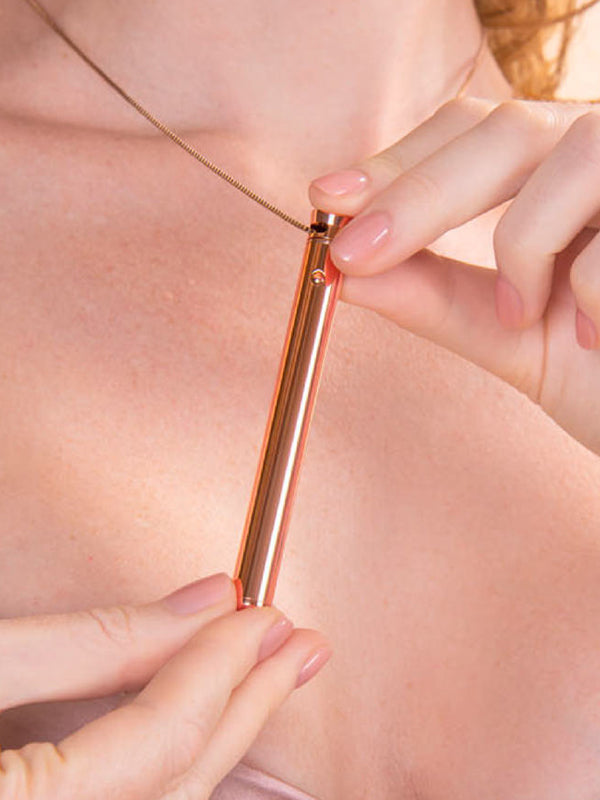 Le Wand Necklace Vibe Stainless Steel Vibrator Rose Gold