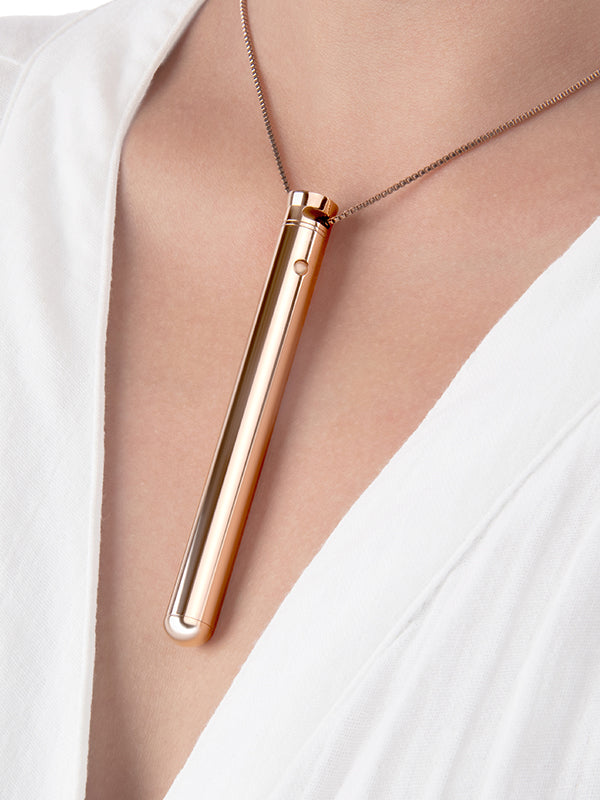 Le Wand Necklace Vibe Stainless Steel Vibrator Rose Gold