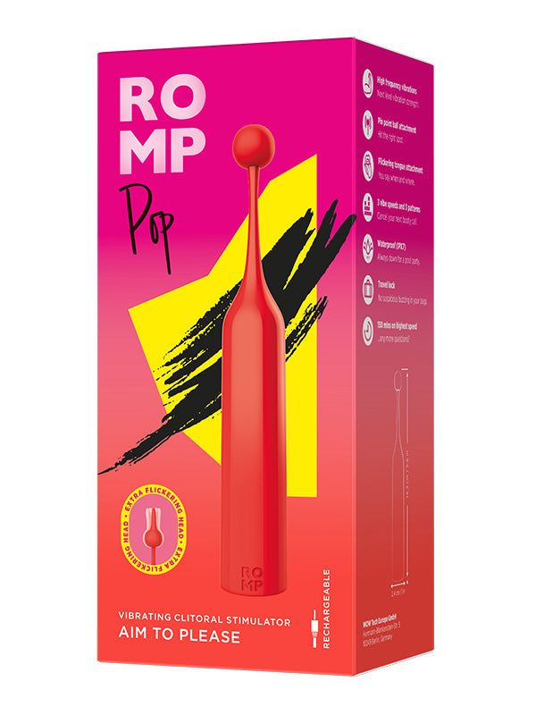 Stimulator Clitoridian cu Vibratii și 2 Atașamente Romp Pop