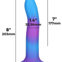 Addiction Rave Glow In The Dark Silicone Dildo 20.32 cm Blue Purple