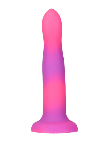 Addiction Rave Glow In The Dark Silicone Dildo 20.32 cm Pink Purple