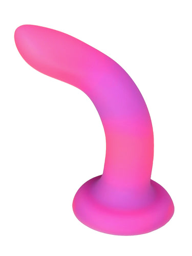 Addiction Rave Glow In The Dark Silicone Dildo 20.32 cm Pink Purple
