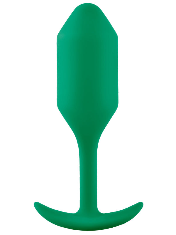b-Vibe Snug Plug 2 Medium Weighted Silicone Butt Plug Green