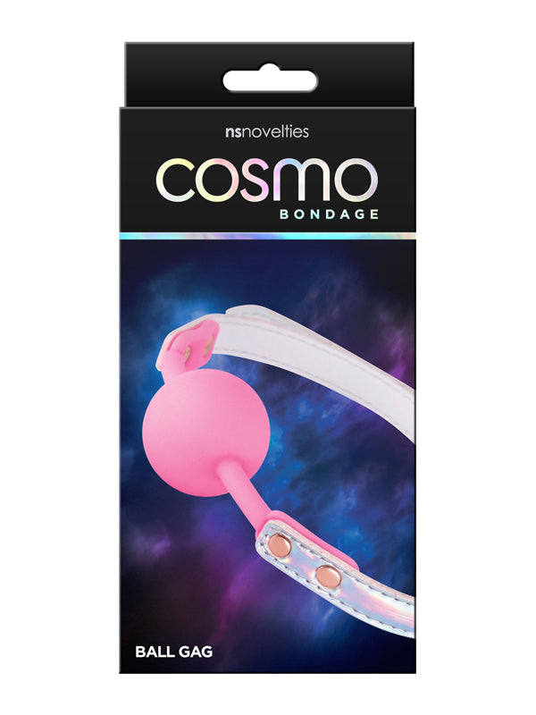 Căluș Holografic cu Bila din Silicon Roz NS Novelties Cosmo Bondage