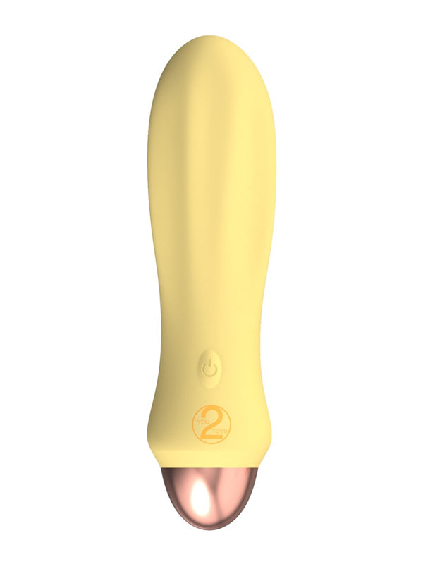 Mini Vibrator Impermeabil din Silicon You2Toys Yellow Ribbed