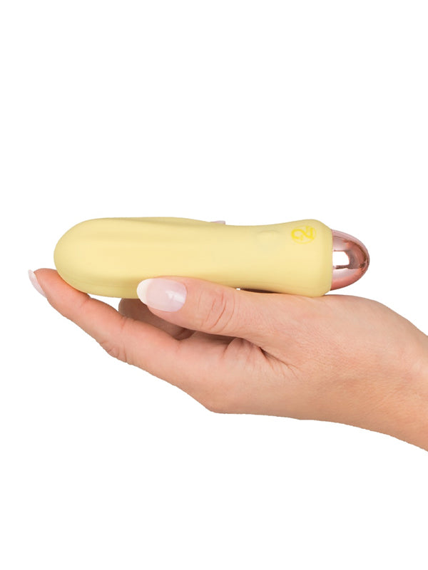 Mini Vibrator Impermeabil din Silicon You2Toys Yellow Ribbed