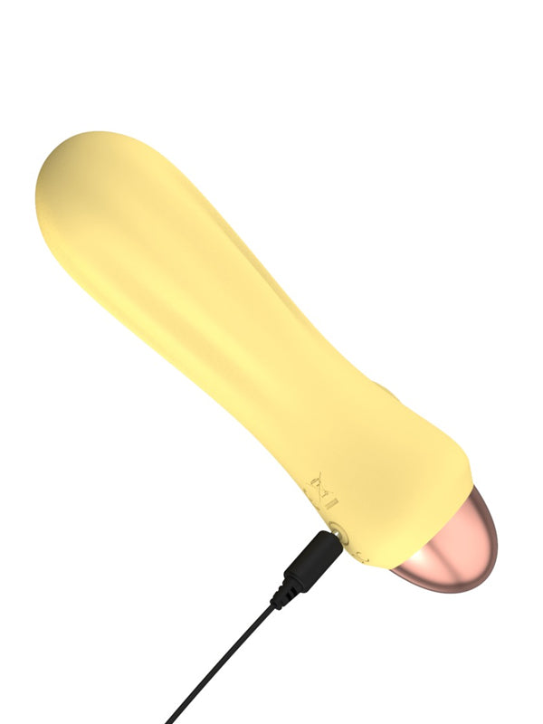 Mini Vibrator Impermeabil din Silicon You2Toys Yellow Ribbed