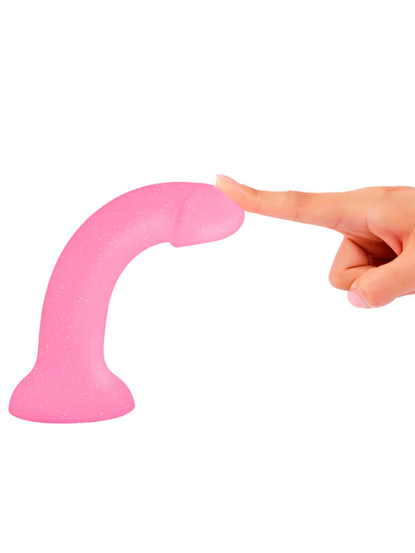 Dildo din Silicon cu Ventuză Love to Love Dildolls Glitzy Pink