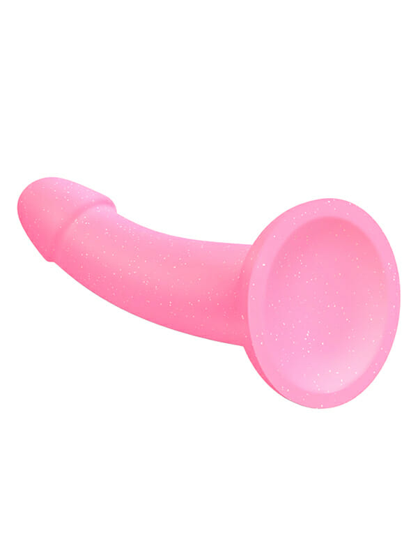 Dildo din Silicon cu Ventuză Love to Love Dildolls Glitzy Pink