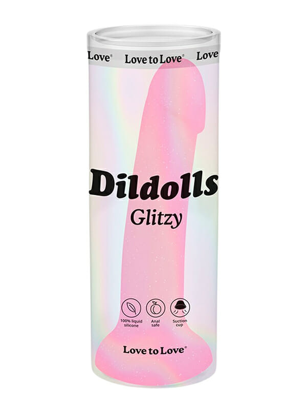 Dildo din Silicon cu Ventuză Love to Love Dildolls Glitzy Pink