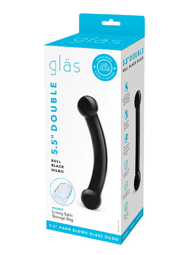 Gläs Double Bull Glass Dildo 14 cm