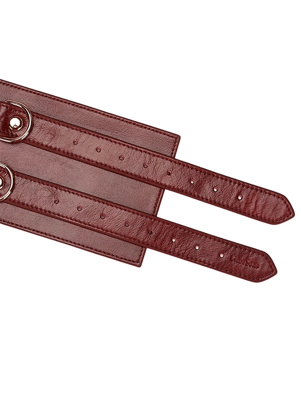 Centură din Piele Liebe Seele Wine Red Luxury Waist Cuff