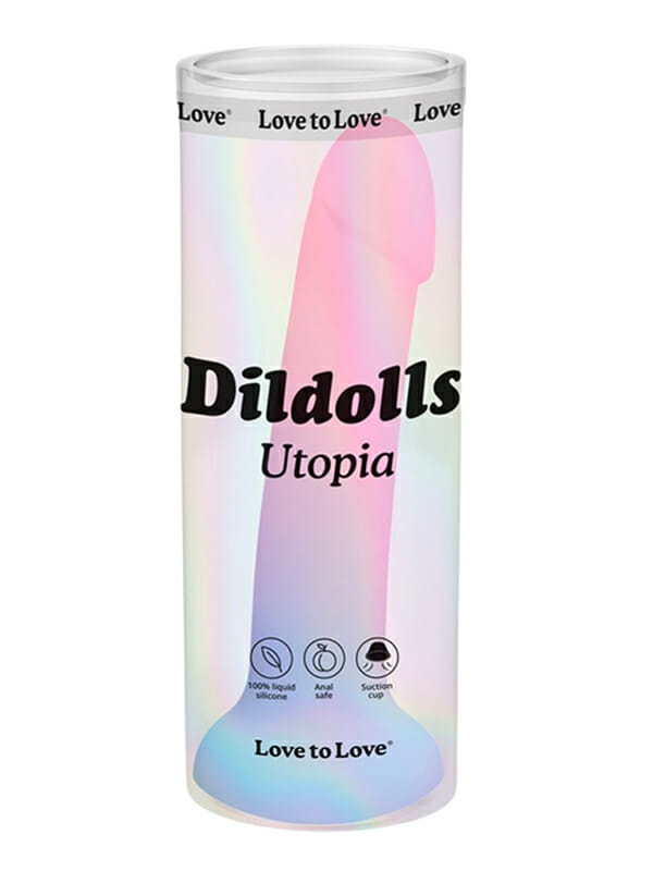 Dildo din Silicon cu Ventuză Love to Love Dildolls Utopia Blue and Pink