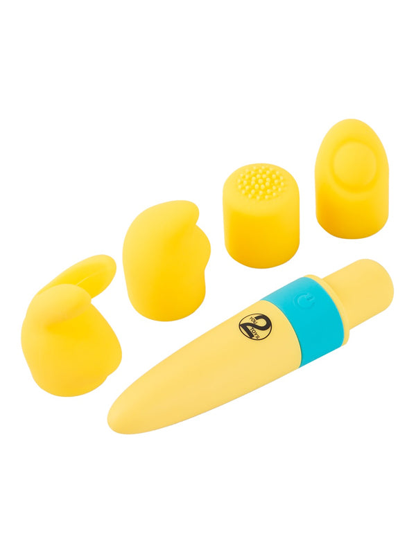 Mini Vibrator cu 4 Atașamente din Silicon You2Toys Pocket Power