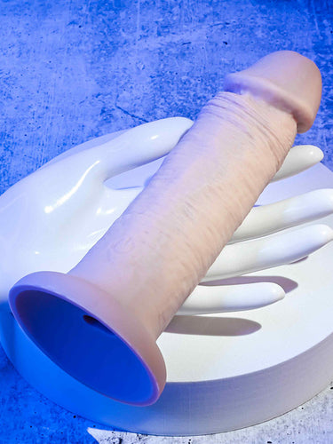 Evolved Vibrating 6 Inch Silicone Suction Cup Dildo Light 17.8 cm