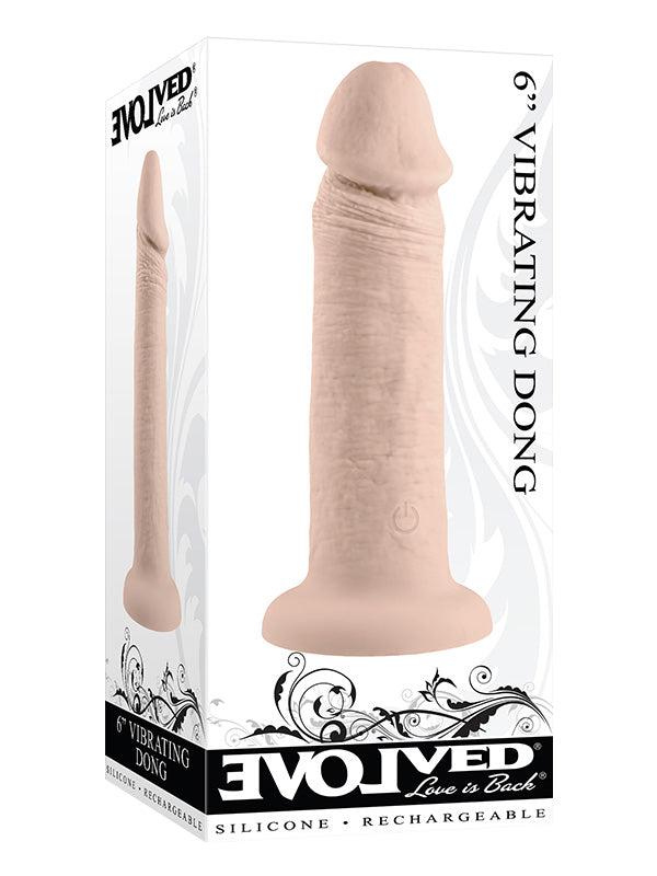 Evolved Vibrating 6 Inch Silicone Suction Cup Dildo Light 17.8 cm