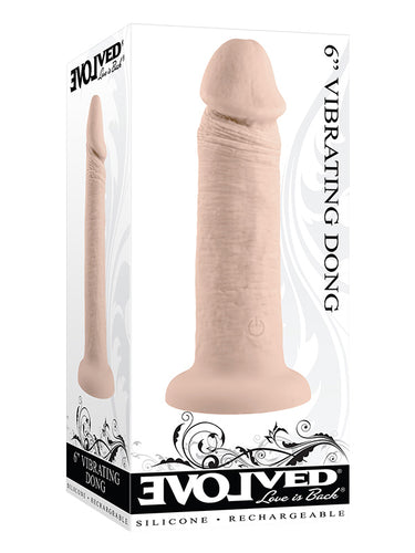 Evolved Vibrating 6 Inch Silicone Suction Cup Dildo Light 17.8 cm