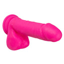 Blush Neo Elite 8 Inch Silicone Dual Density Dildo with Balls Neon Pink 20.3 cm