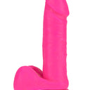 Blush Neo Elite 8 Inch Silicone Dual Density Dildo with Balls Neon Pink 20.3 cm