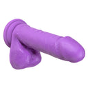 Blush Neo Elite 8 Inch Silicone Dual Density Dildo with Balls Neon Purple 20.3 cm