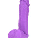 Blush Neo Elite 8 Inch Silicone Dual Density Dildo with Balls Neon Purple 20.3 cm