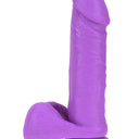 Blush Neo Elite 8 Inch Silicone Dual Density Dildo with Balls Neon Purple 20.3 cm