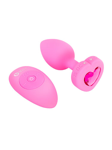 b-Vibe Vibrating Pink Heart Butt Plug – S/M