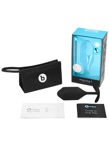 b-Vibe Snug Plug 4 Extra-Large Weighted Silicone Butt Plug Black