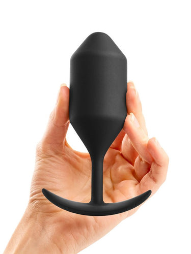 b-Vibe Snug Plug 4 Extra-Large Weighted Silicone Butt Plug Black