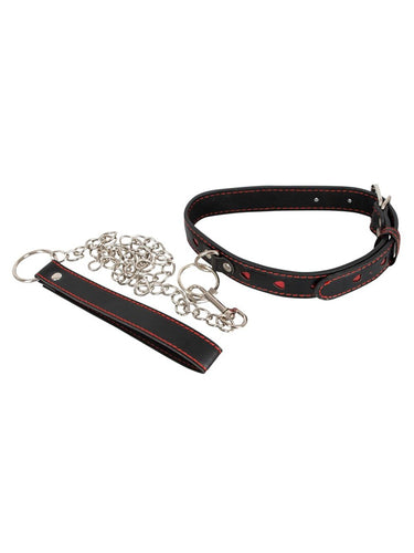 Choker și Lesă Bad Kitty Black Heart