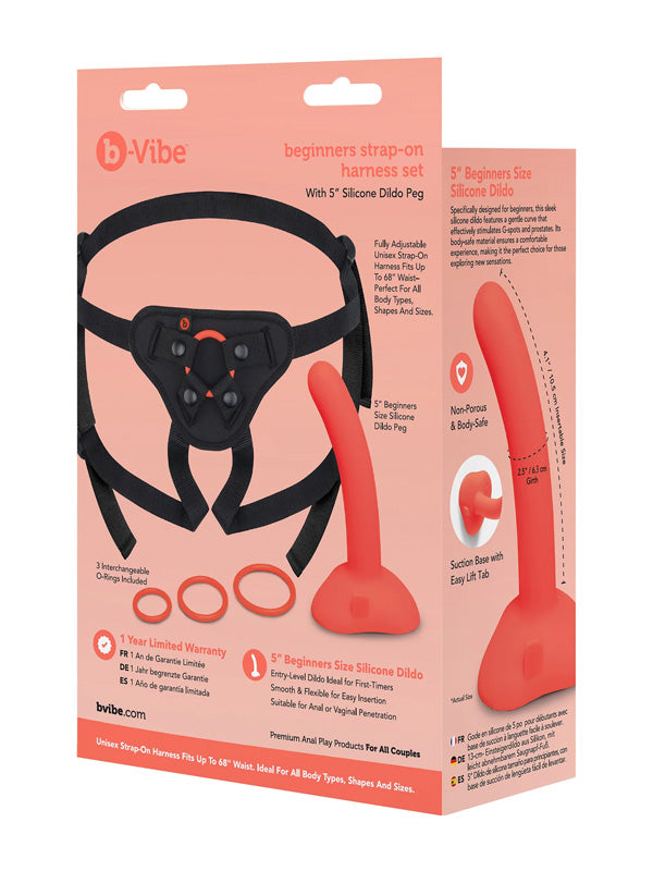 Set Ham Strap-On cu Dildo Peg 12 cm b-Vibe Beginners