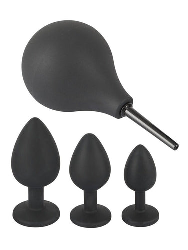 Set Black Velvets cu Duș și Dopuri Anale