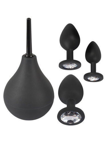 Set Black Velvets cu Duș și Dopuri Anale