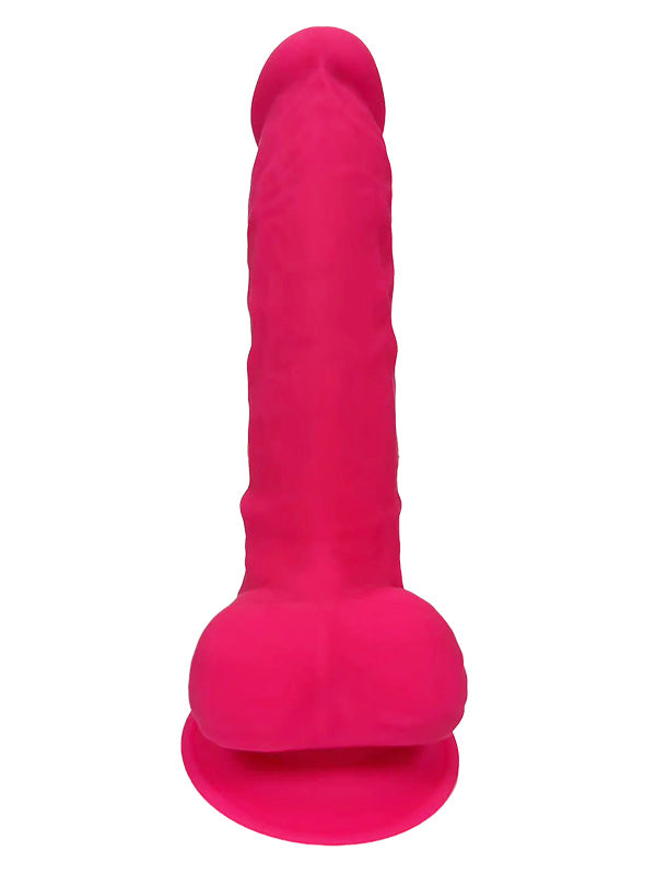 Dream Toys Real Love Dual Density Silicone Dildo with Balls Fuchsia 17.7 cm