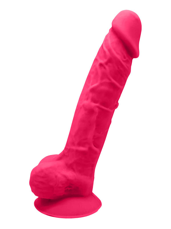 Dream Toys Real Love Dual Density Silicone Dildo with Balls Fuchsia 17.7 cm