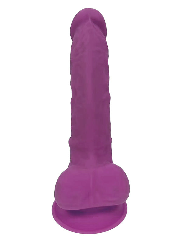 Dream Toys Real Love Dual Density Silicone Dildo with Balls Purple 17.7 cm