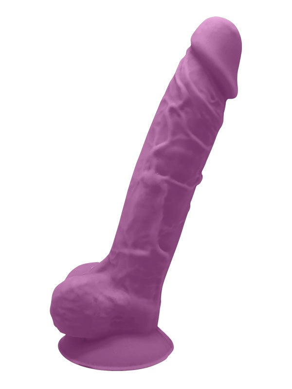 Dream Toys Real Love Dual Density Silicone Dildo with Balls Purple 17.7 cm