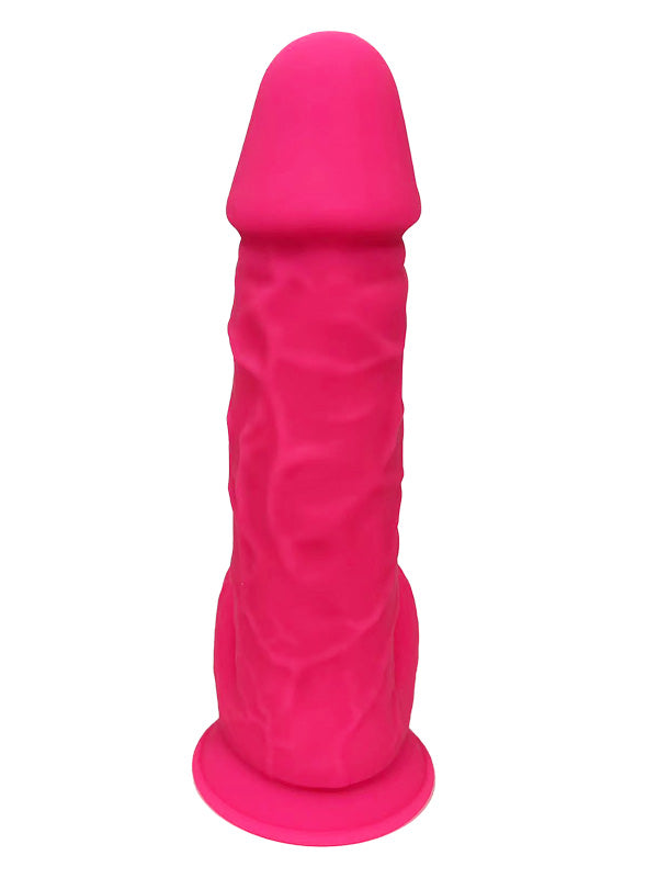 Dream Toys Real Love Dual Density Silicone Dildo with Balls Fuchsia 21.6 cm