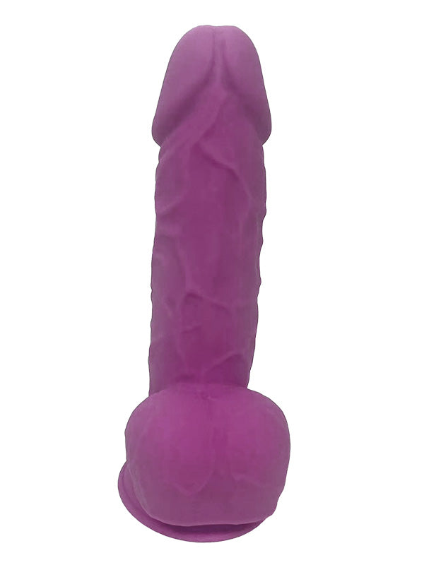 Dream Toys Real Love Dual Density Silicone Dildo with Balls Purple 21.6 cm