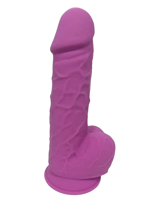 Dream Toys Real Love Dual Density Silicone Dildo with Balls Purple 21.6 cm