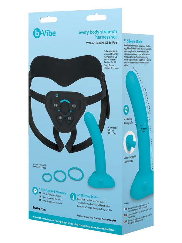 Set Ham Strap-On cu Dildo Peg 15 cm b-Vibe Every Body