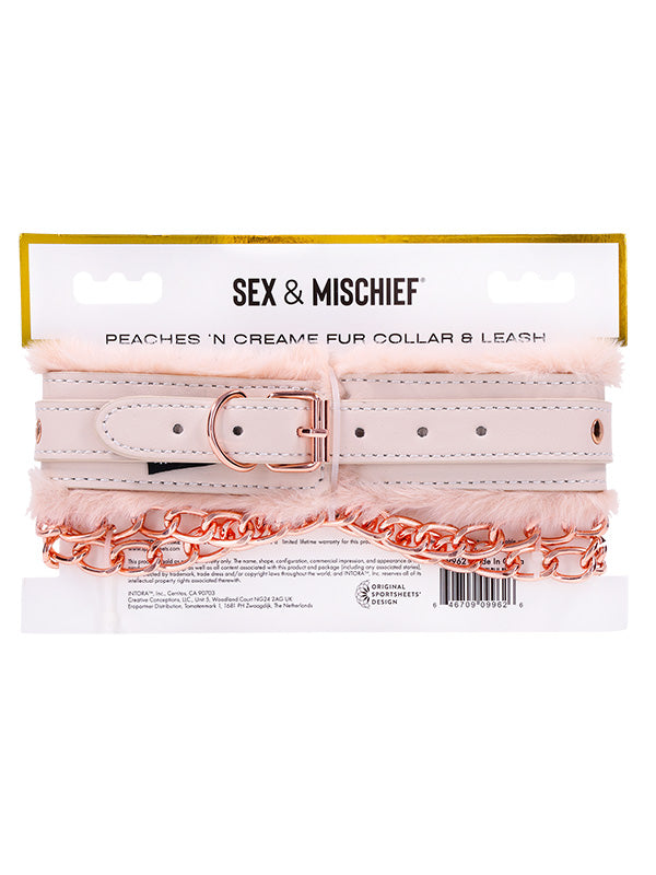 Sportsheets Peaches 'n CreaMe Fur Collar & Leash