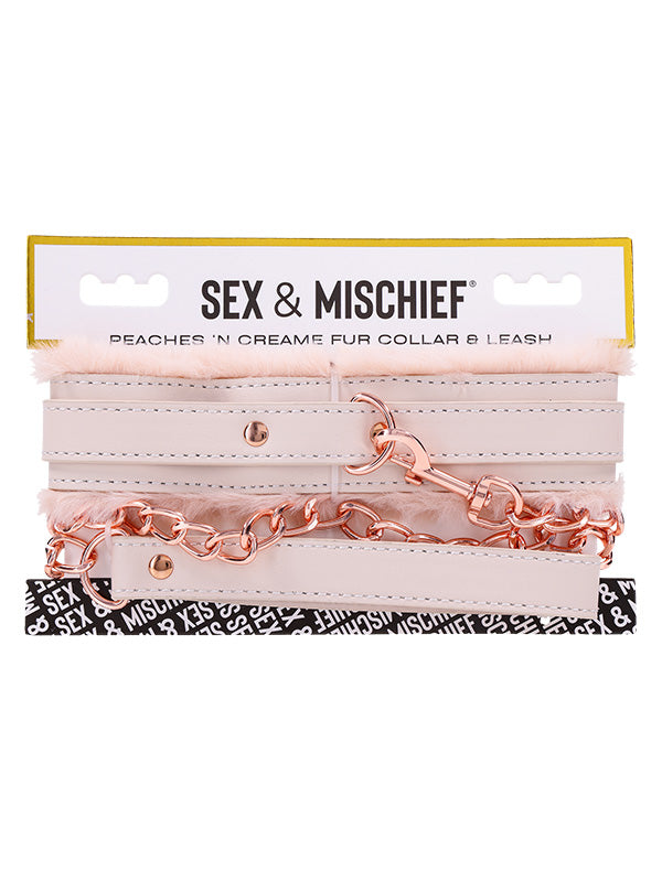 Sportsheets Peaches 'n CreaMe Fur Collar & Leash