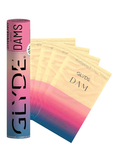 Baraj Dentar Aromat din Latex GLYDE Căpșuni 4buc