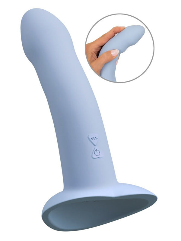 Dildo Vibrator din Silicon You2Toys Heart Guy Blue 17 cm