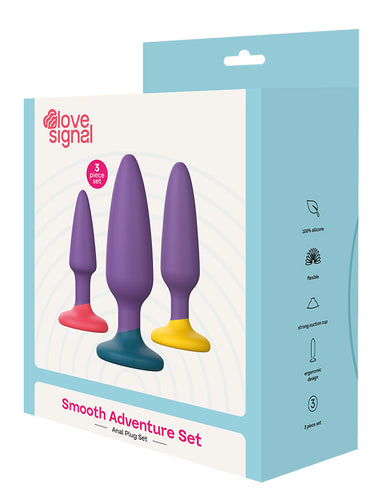 Set de 3 Dopuri Anale Love Signal Smooth Adventure