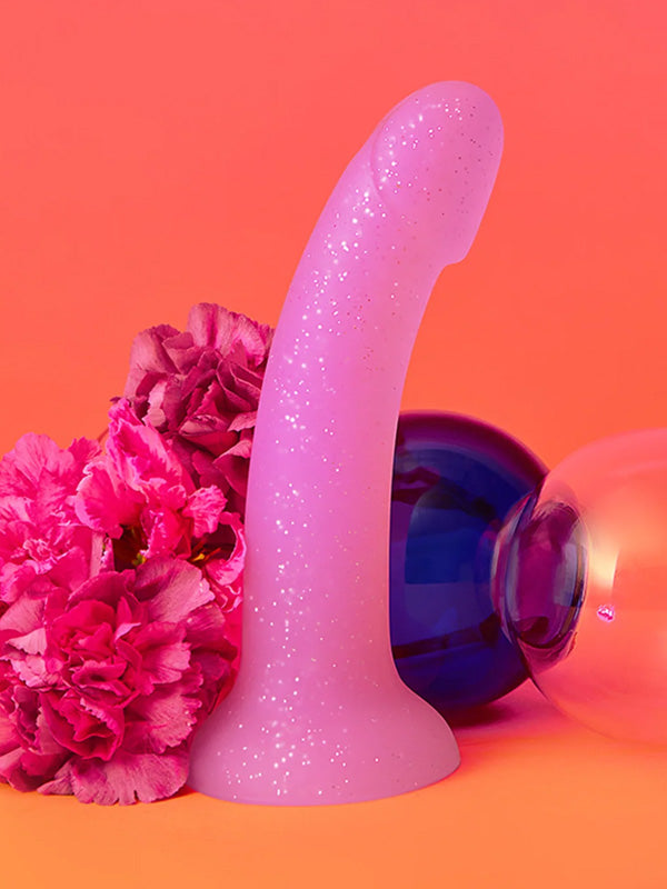 Dildo din Silicon cu Ventuză Love to Love Dildolls Glitzy Pink