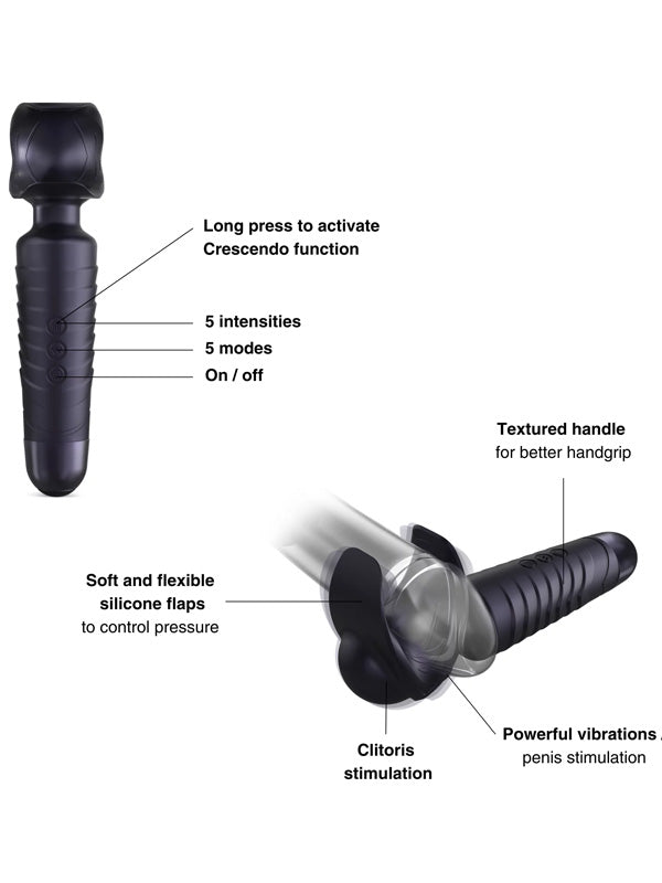 Stimulator cu Vibrații pentru Penis Manwan Man.Wand Evo Black Plum