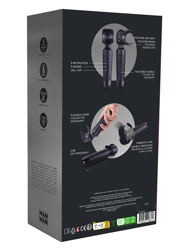 Stimulator cu Vibrații pentru Penis Manwan Man.Wand Evo Black Plum